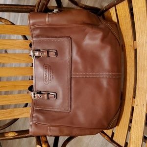 Brown leather tote/ shoulder bag large